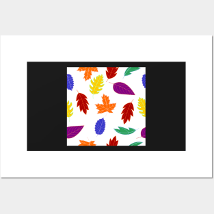Leaves Pattern - Bold Colors Posters and Art
